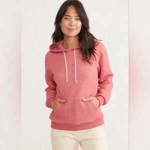 Marine Layer Corbet Quilted Hoodie in Pink Heather S